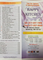 Happy Kitchen menu