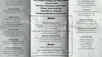 Brothers Seafood menu