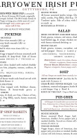 Garryowen Irish Pub menu