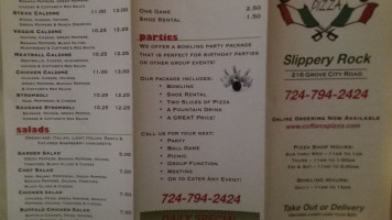 Coffaro's Pizza menu