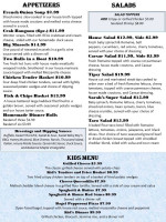 Hawk's Nest Lodge menu