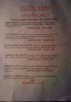 Pizza Den menu