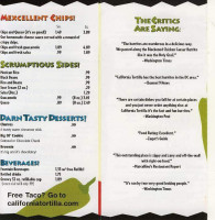 California Tortilla menu