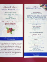 Sharon's Place Hawaiian menu