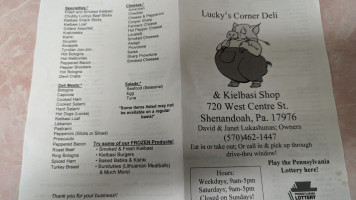 Lucky's Corner Deli menu