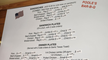 Poole's -b-q menu