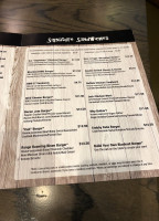 Blackout Burger menu