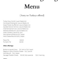 Kitchen Carryaway Catering menu