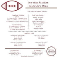 The Wing Kitchen menu