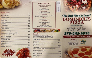 Dominick's Pizzeria menu