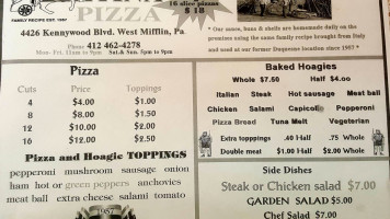 Latina Pizza menu