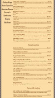 Cafora's Pizza Italian menu