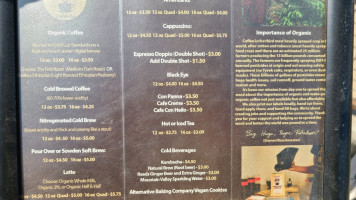 Joshua Tree Coffee Company menu