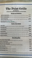 The Point Grille menu