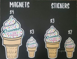 Creanies Ice Cream menu