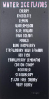 Creanies Ice Cream menu