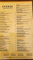 Avenue American Bistro menu