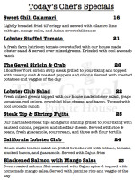 The Gavel Public House menu