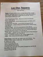 Las Olas Taqueria menu