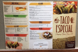 Taco Especial menu