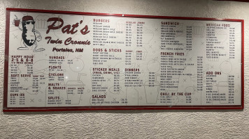 Pat's Twin Cronnie menu