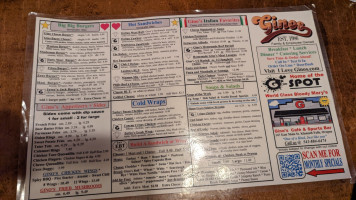 Gino's Cafe Sports menu