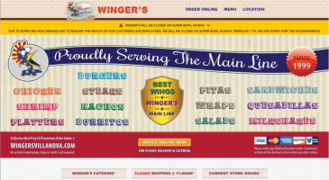 Winger's menu