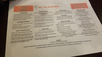 Mr. Pig Stuff menu