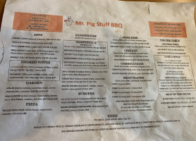 Mr. Pig Stuff menu