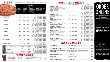 Bellacino's Pizza Grinders menu