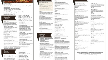 Monte Cello's Hampton menu