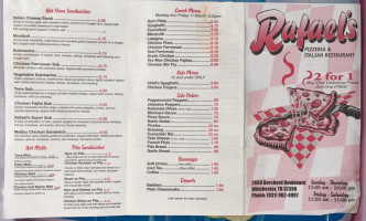 Raphaels Pizzaria menu