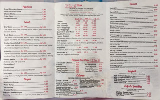 Raphaels Pizzaria menu