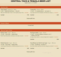 Central Taco Tequila menu