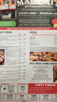 Maldini's Pizza menu