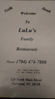 Lulus Family menu