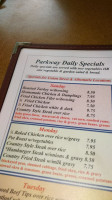 Parkway House menu