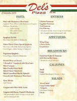 Del's Pizzeria menu