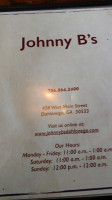 Johnny B's menu