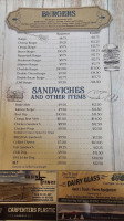 Dairy Diner menu