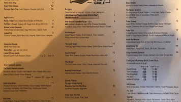 The Coach Grille menu