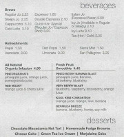 The Sit Down Cafe Sushi menu