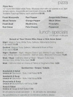 The Sit Down Cafe Sushi menu