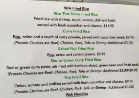 Rice Thai Bistro menu