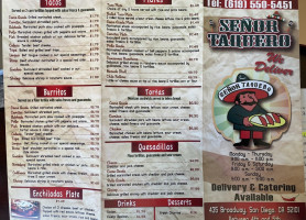 Senor Taquero menu