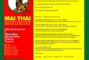 Mai Thai menu