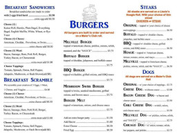 Brunis Breakfast Burgers menu