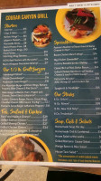 Cougar Canyon And Grill menu