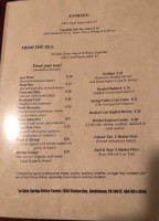 Ye Olde Valley Tavern menu