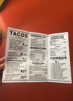 Taquiera Manriquez menu